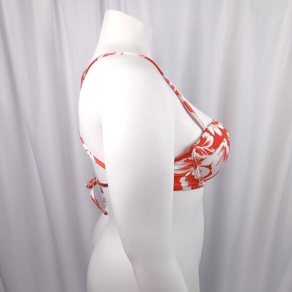 Shade & Shore Hawaiian Floral String Tie Lightly Lined Underwire Bikini Top - Picture 3 of 7